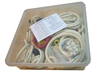 100teiliges Flippergummi Set, weiß/schwarz